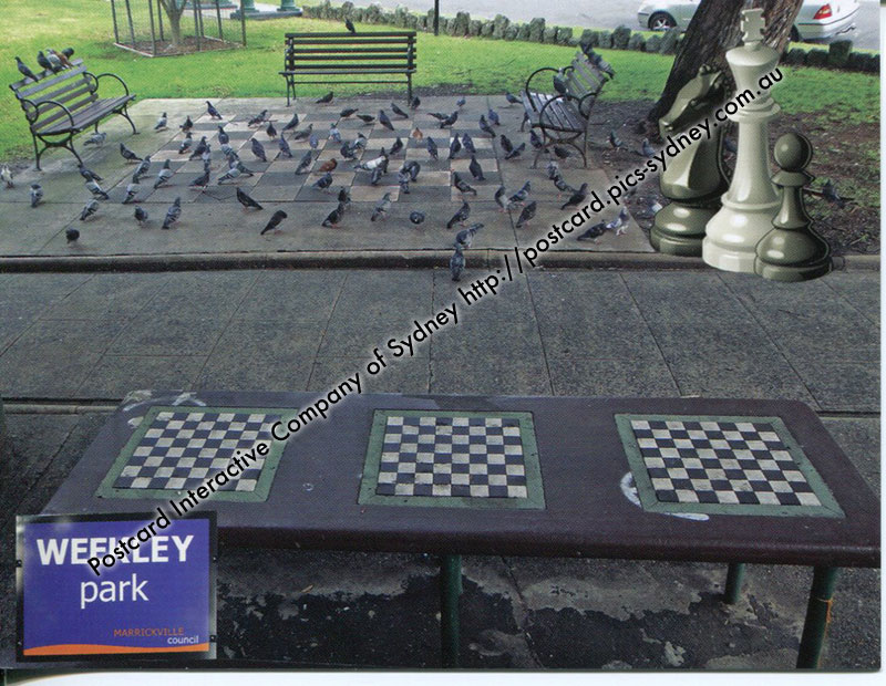 NSW Marrickville, Weekley Park Giant Chess (& Pigeons) [cheW02] 1.