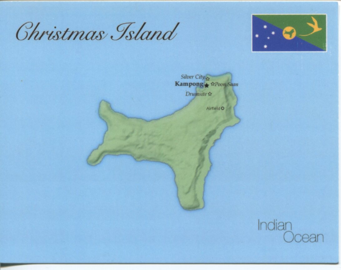 Map of Christmas Island mapC01 - $1.00 : Postcard Interactive