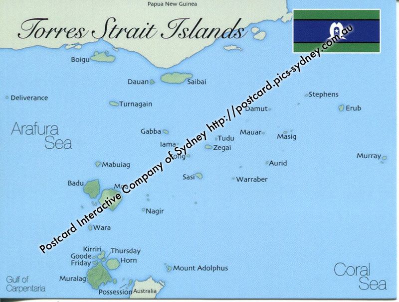 Map of Torres Strait Island (Queensland) [mapT04] - $1.00 : Postcard ...