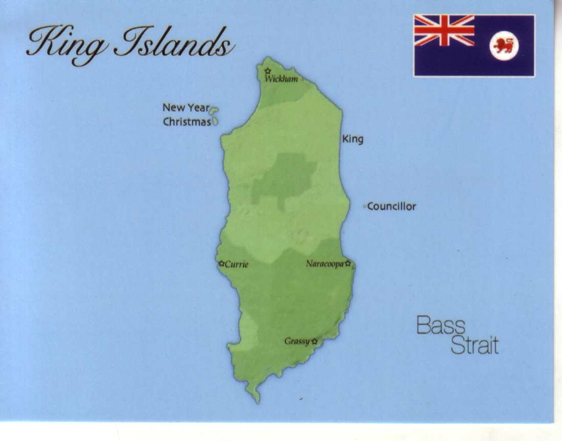 Map Of King Island Tasmania Map Of King Islands (Tasmania) - $1.00 : Postcard Interactive