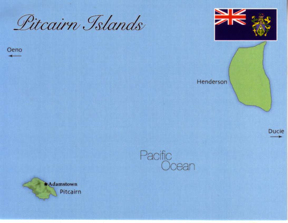 Map of Pitcairn Islands (Great Britain) [mapP08] - $1.00 : Postcard